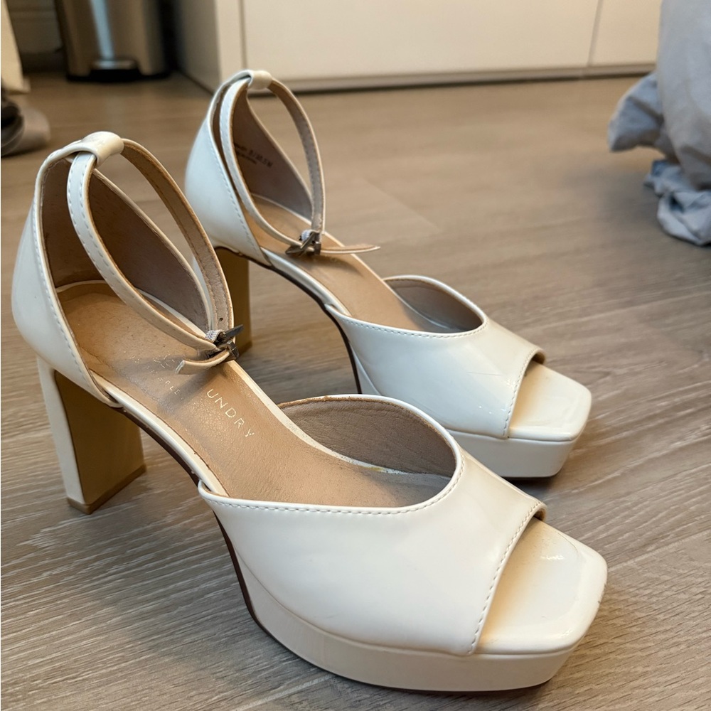 Chinese Laundry cream platform heels